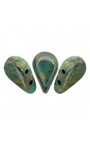 Les perles par Puca® Amos beads Opaque green turquoise bronze 63130/15496